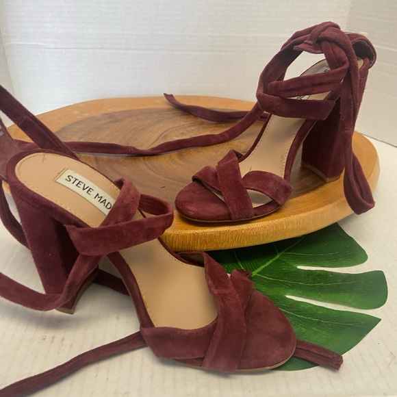 Steve Madden Christey Lace Up Leather Heel in Brandy Wine - Picture 6 of 15